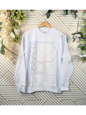 Palace Men's GEO P Crew Sweatshirt White Long Sleeve Cotton Size Medium